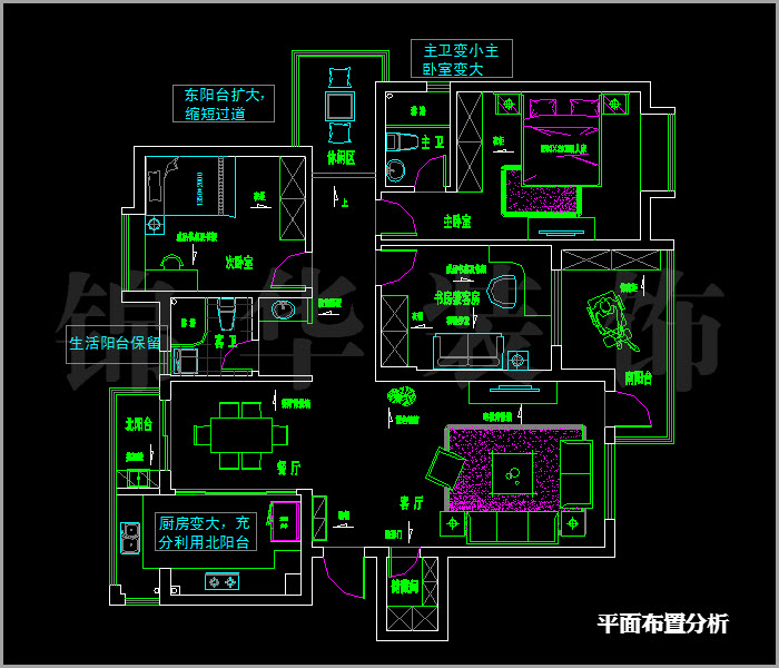 融喬中央花園三房兩廳兩衛140平米 戶型